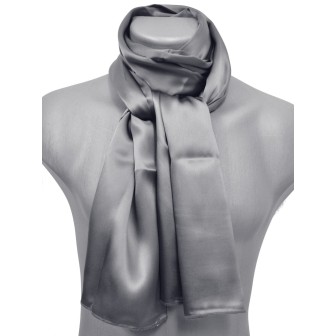 Echarpe en soie grise