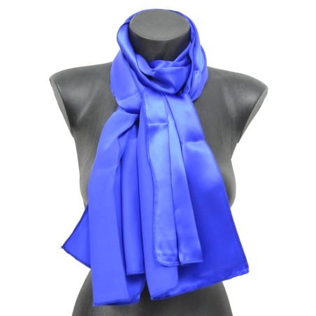 Echarpe en soie bleu-roi