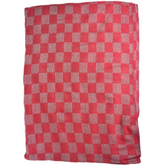 Echarpe damier en viscose rouge