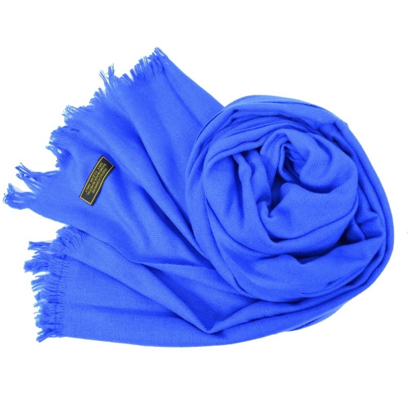 Etole 67cm en 100% cachemire bleu roi