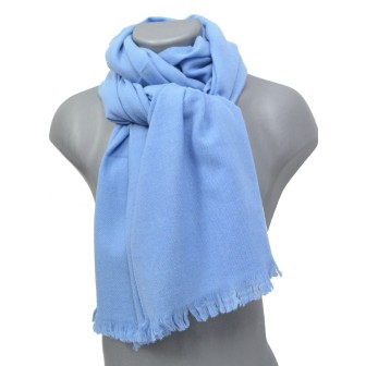 Etole 67cm en 100% cachemire NZO SBARBERI bleu ciel