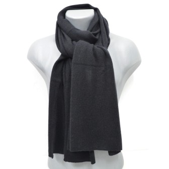 Echarpe en cachemire tricoté noire