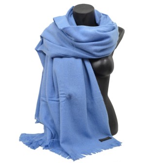 Etole 88cm en 100% cachemire NZO SBARBERI bleu ciel