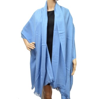 Etole 88cm en 100% cachemire NZO SBARBERI bleu ciel