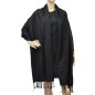 Grande étole 90X200 soie et cachemire noire