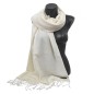 Grande étole 90X200 soie et cachemire écrue