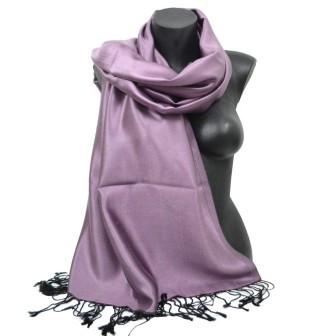Etole en soie violet clair et noire