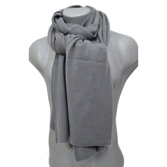 Echarpe en cachemire tricoté grise