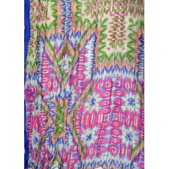 Cheche torsade incas bleu-rose