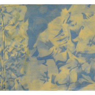 Cheche mixte polyester jaune-bleu