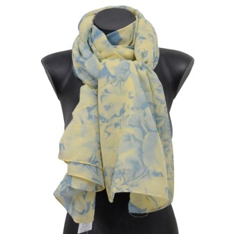 Cheche mixte polyester jaune-bleu