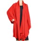 Très grand châle tricot en cachemire rouge