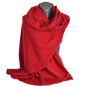 Très grand châle en cachemire bordeaux