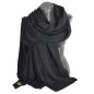 Très grand châle tricot en cachemire noir
