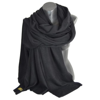 Très grand châle en cachemire noir