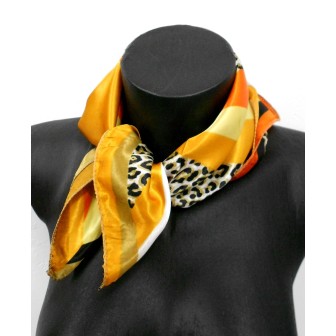 Petit carré orange et panthere