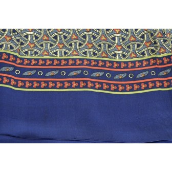 Foulard en soie homme bleu motif roues