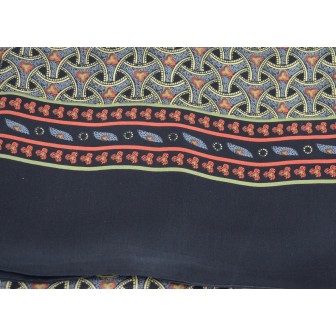 Foulard en soie homme noir motif roues