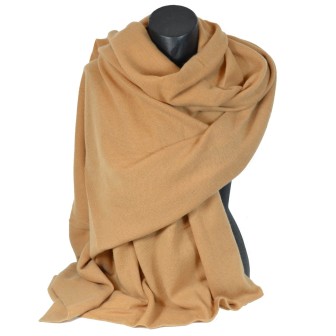 Très grand châle en cachemire sable