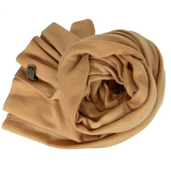 Très grand châle en cachemire sable