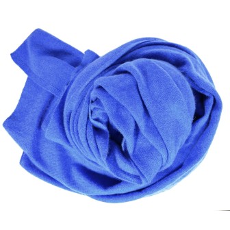 Très grand châle en cachemire bleu électrique