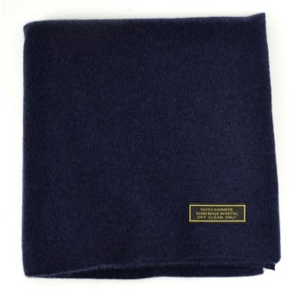 Echarpe en cachemire tricoté bleue