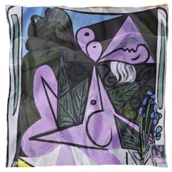 Foulard en soie Picasso, Nu au bouquet d'iris de au miroir