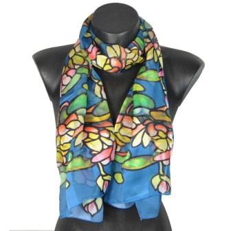 Echarpe soie Tiffany "Water Lily"