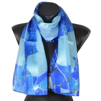 Echarpe soie Gaudi - Grand Bleu