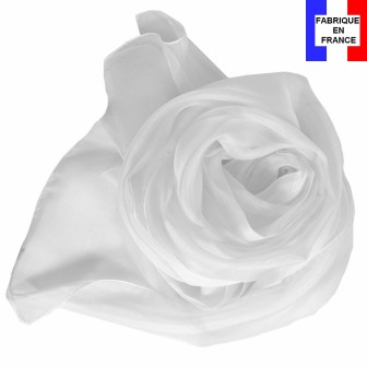 Echarpe mousseline soie blanche fabriquée en France