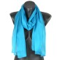 Foulard mousseline soie bleu lagon fabriqué en France