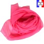 Foulard mousseline soie fuchsia fabriqué en France