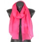 Foulard mousseline soie fuchsia fabriqué en France