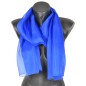 Foulard mousseline soie bleu royal fabriqué en France