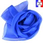Foulard mousseline soie bleu royal fabriqué en France