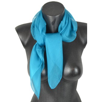 Carré mousseline bleu fabriqué en France