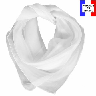 Carré mousseline blanc fabriqué en France