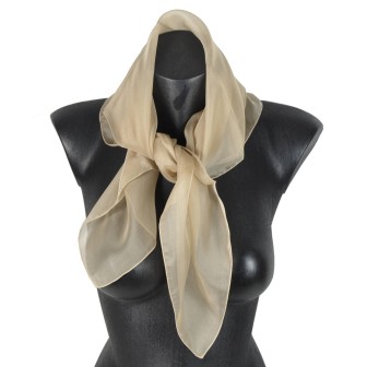 Carré mousseline beige fabriqué en France