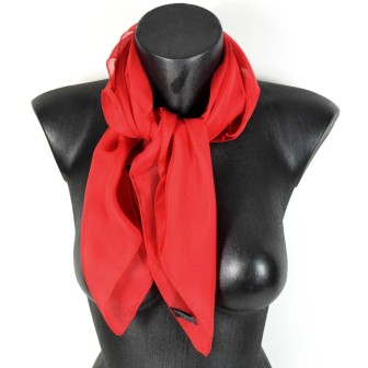 Carré mousseline rouge fabriqué en France