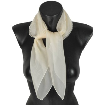 Carré mousseline écru fabriqué en France