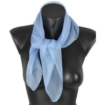 Carré mousseline bleu ciel fabriqué en France