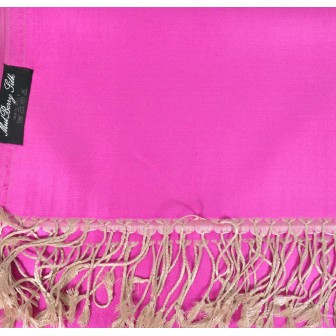 Etole en soie rose et beige