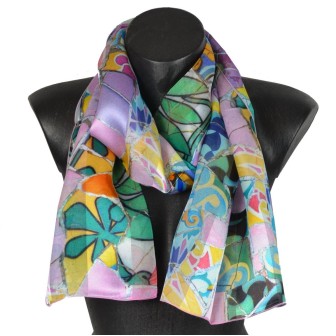 Echarpe soie Gaudi – Fleurs Mauresques
