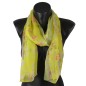 Foulard en soie jaune à fleurs fabriqué en France