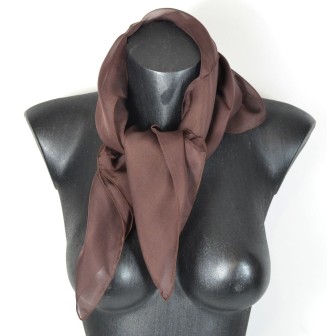 Carré mousseline marron fabriqué en France