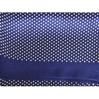 Foulard homme en soie bleu pois blancs