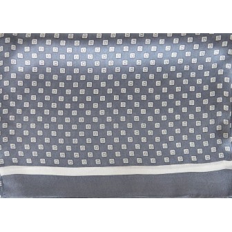 Foulard homme en soie cubes gris