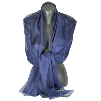 Etole cérémonie en soie bleu-marine fabriquée en France