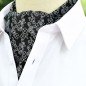Foulard ascot à petites fleurs noir