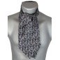 Foulard ascot à petites fleurs noir